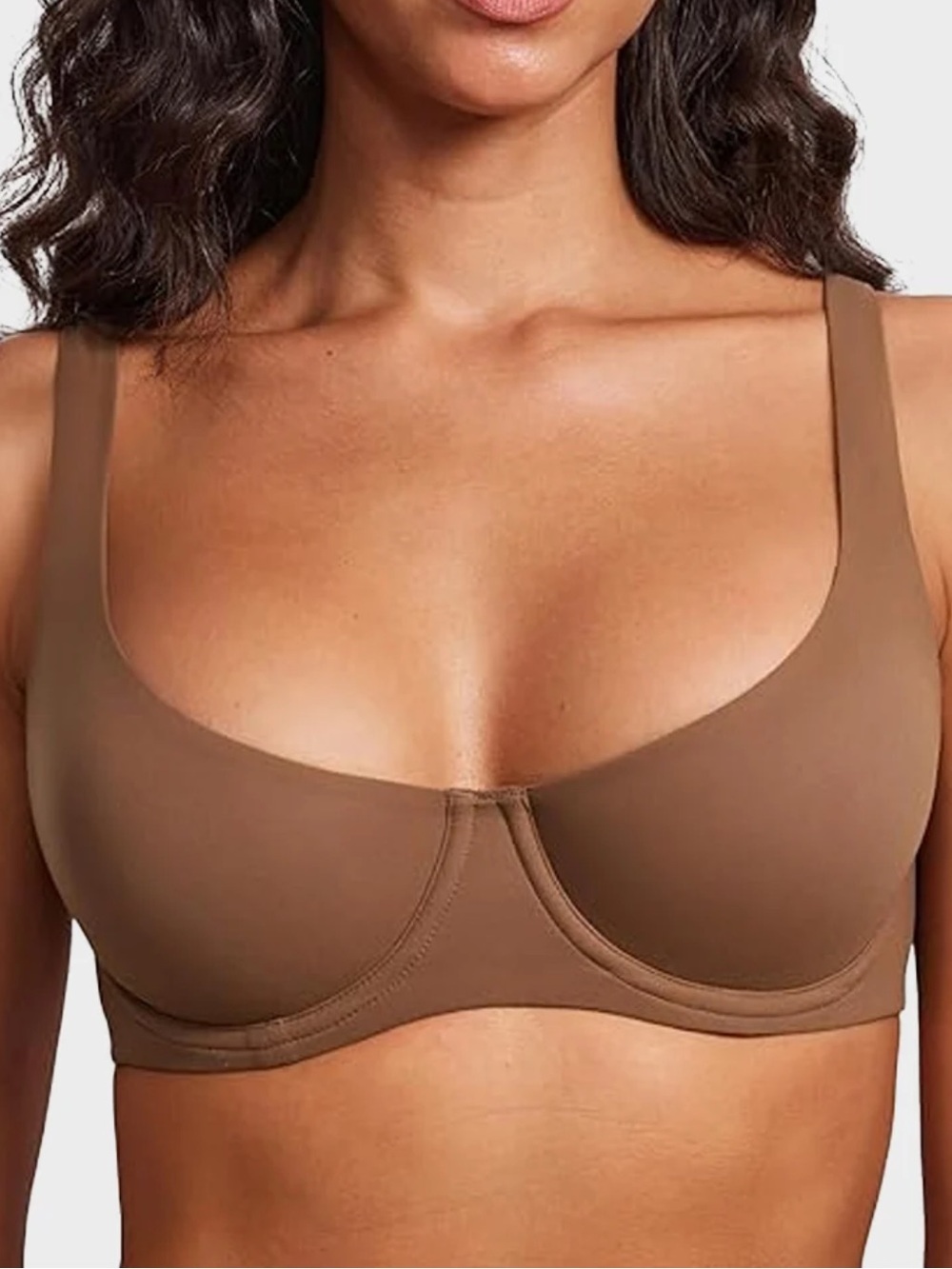 Everyday Underwire Bra in brown size 36E satin lining smooth finish